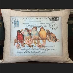 🐦French Birds Vintage Style Pillow